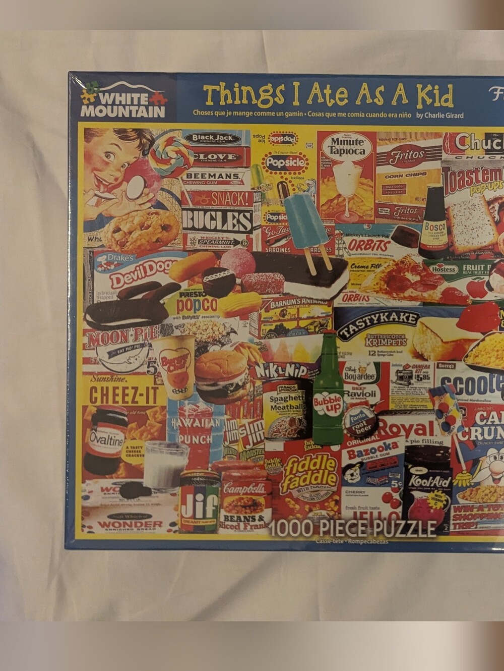 NIB 1000 Piece White Mountain Puzzle - Things I Ate as a Kid 